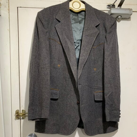 VINTAGE PENDLETON WESTERN LONG TWEED SPORT JACKETS SIZE L - Picture 8 of 13